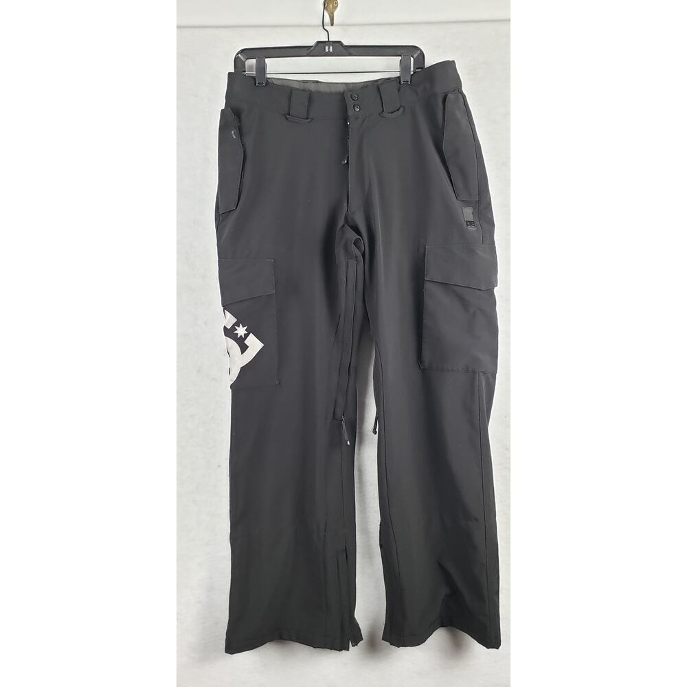 DC Men's M Winter Snow Pants‎ Black White Logo Snowboarding Ski Cargo Vented